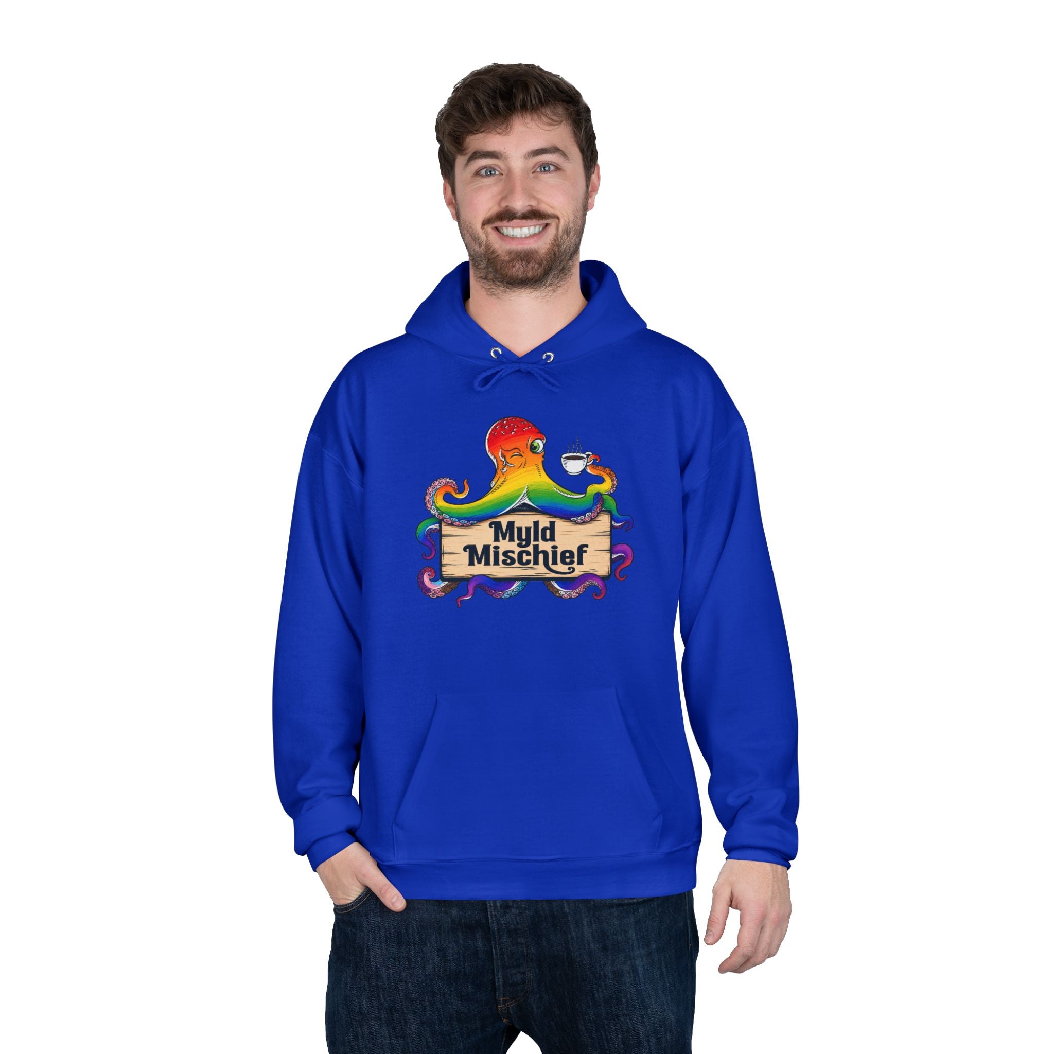 Pride Myld Michief Bizi Logo – Unisex Eco Hoodie