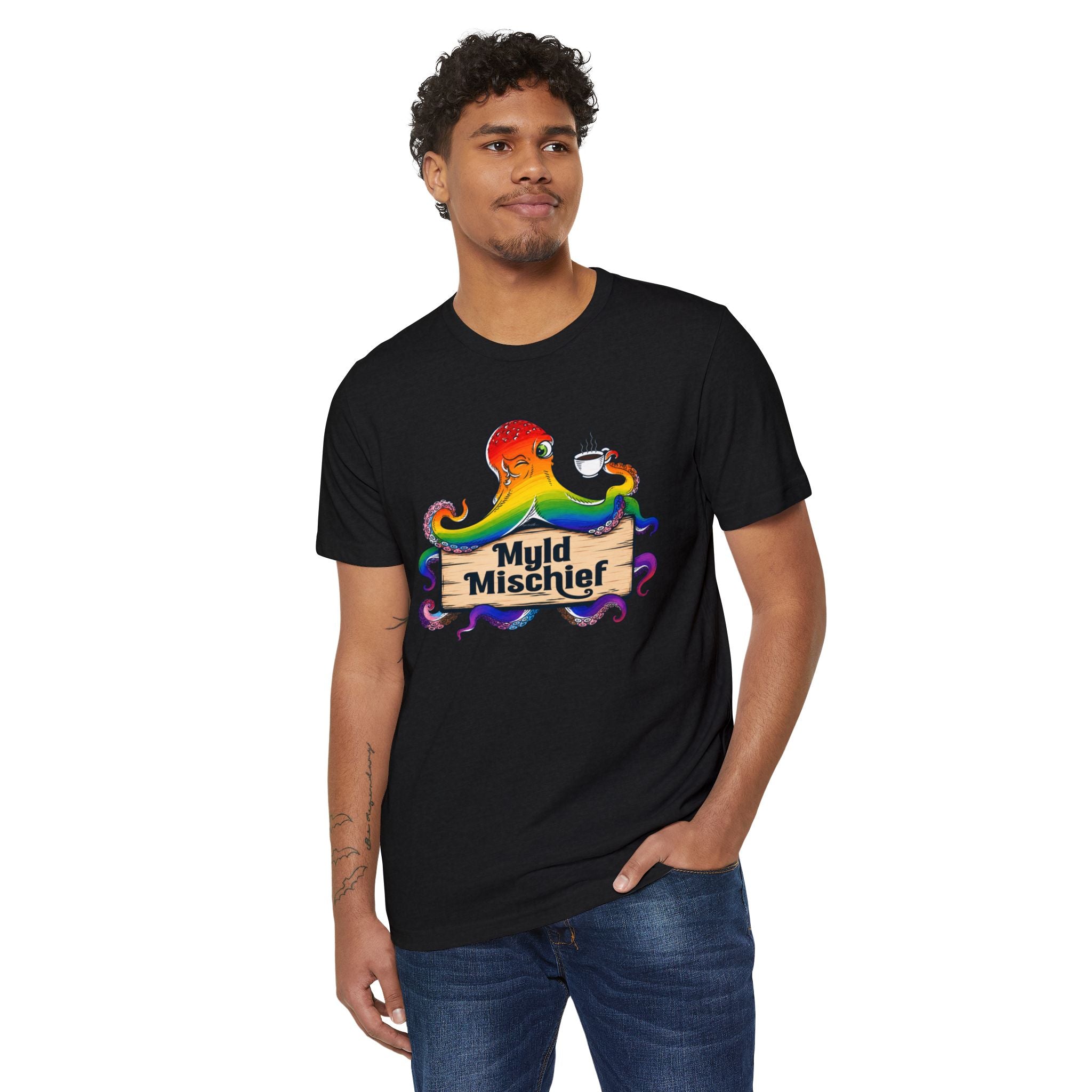 Pride Myld Mischief Bizi Logo - Organic Unisex T-Shirt
