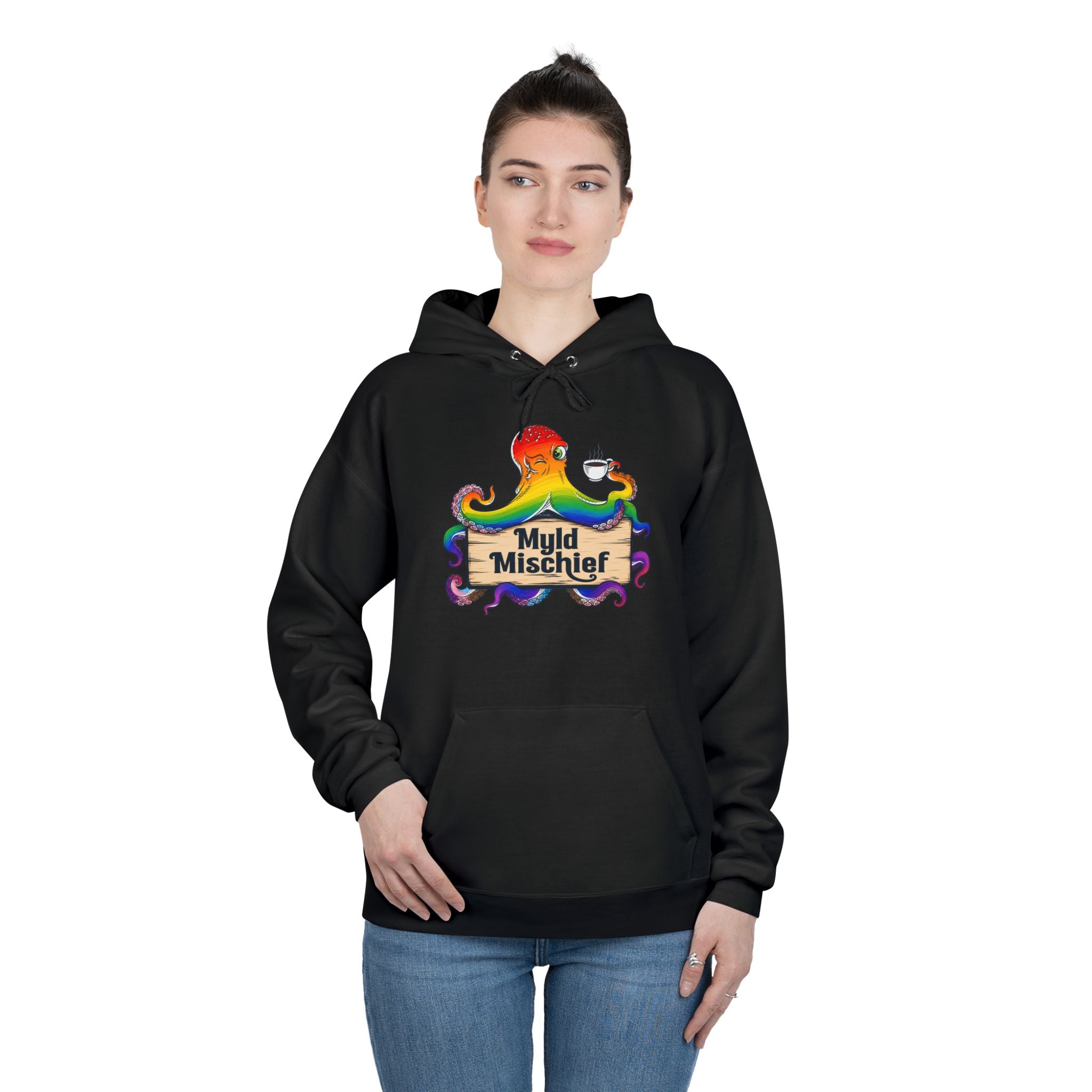 Pride Myld Michief Bizi Logo – Unisex Eco Hoodie