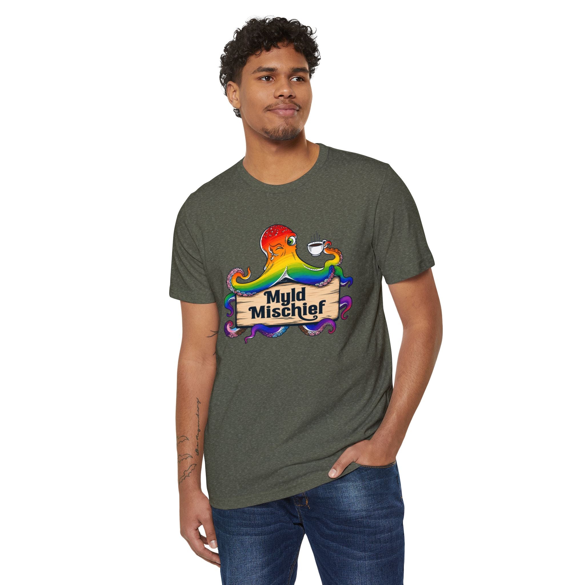 Pride Myld Mischief Bizi Logo - Organic Unisex T-Shirt