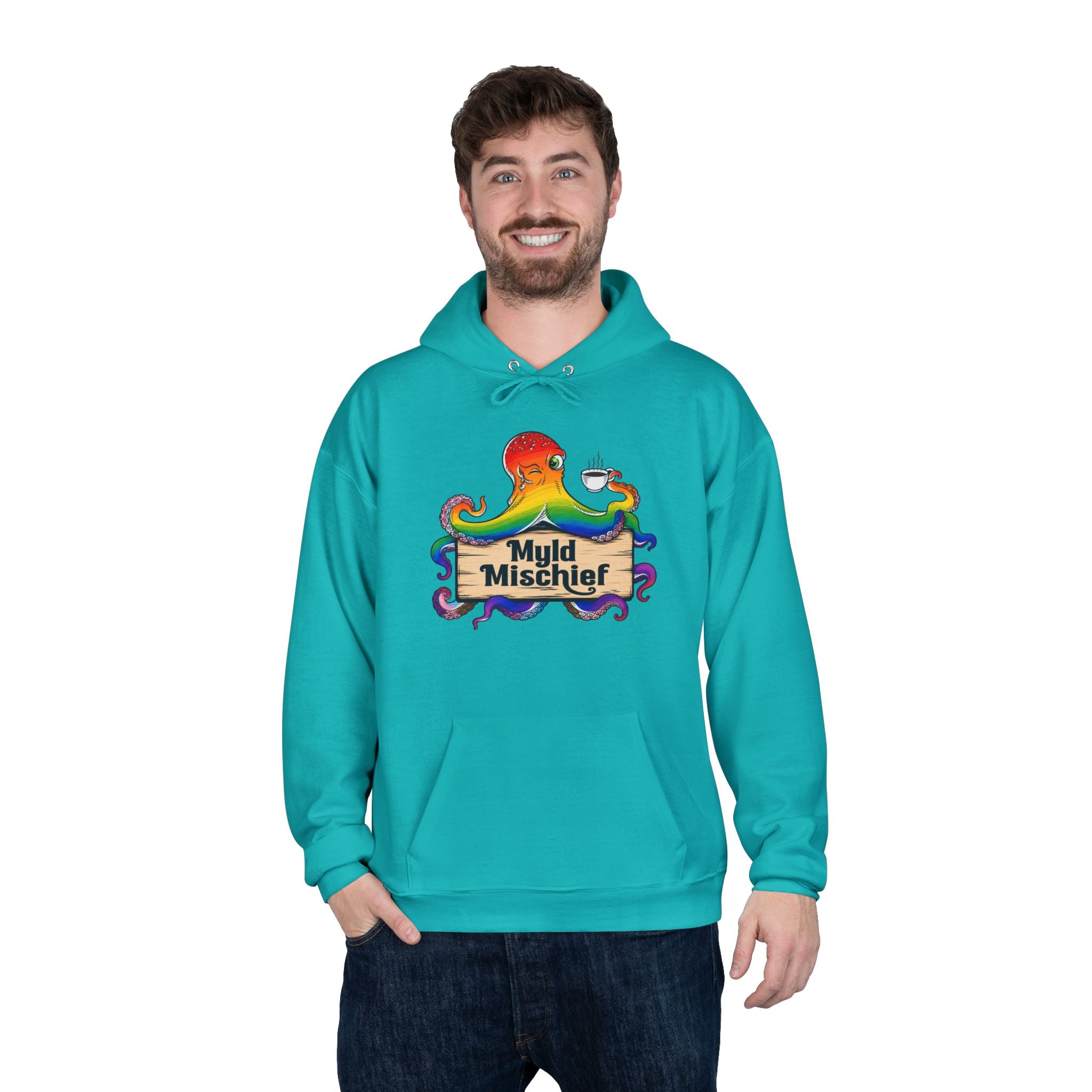 Pride Myld Michief Bizi Logo – Unisex Eco Hoodie