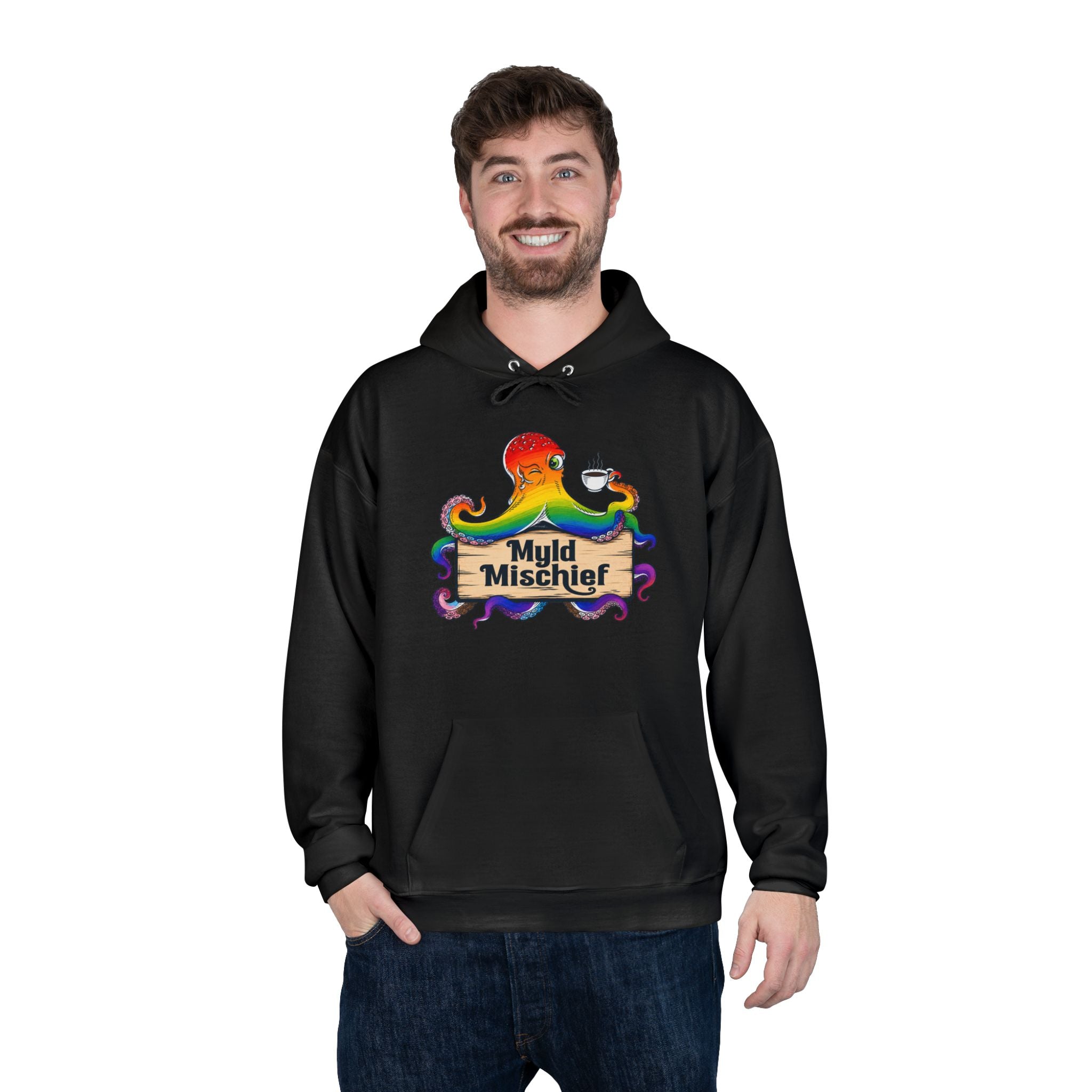 Pride Myld Michief Bizi Logo – Unisex Eco Hoodie
