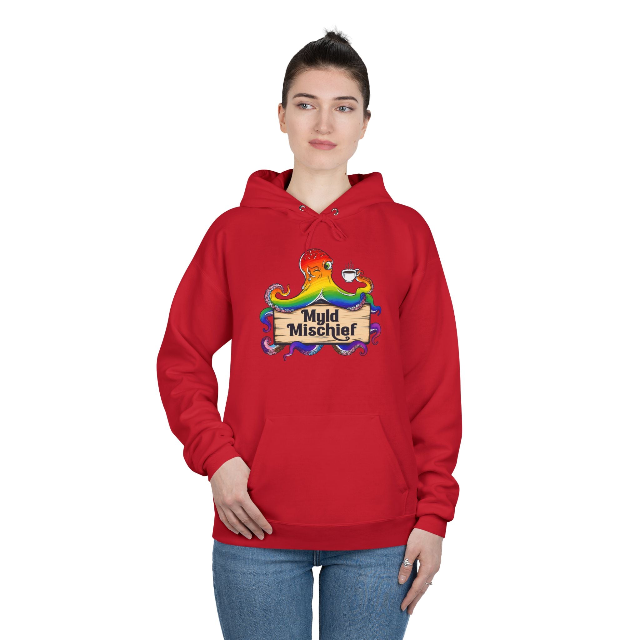 Pride Myld Michief Bizi Logo – Unisex Eco Hoodie