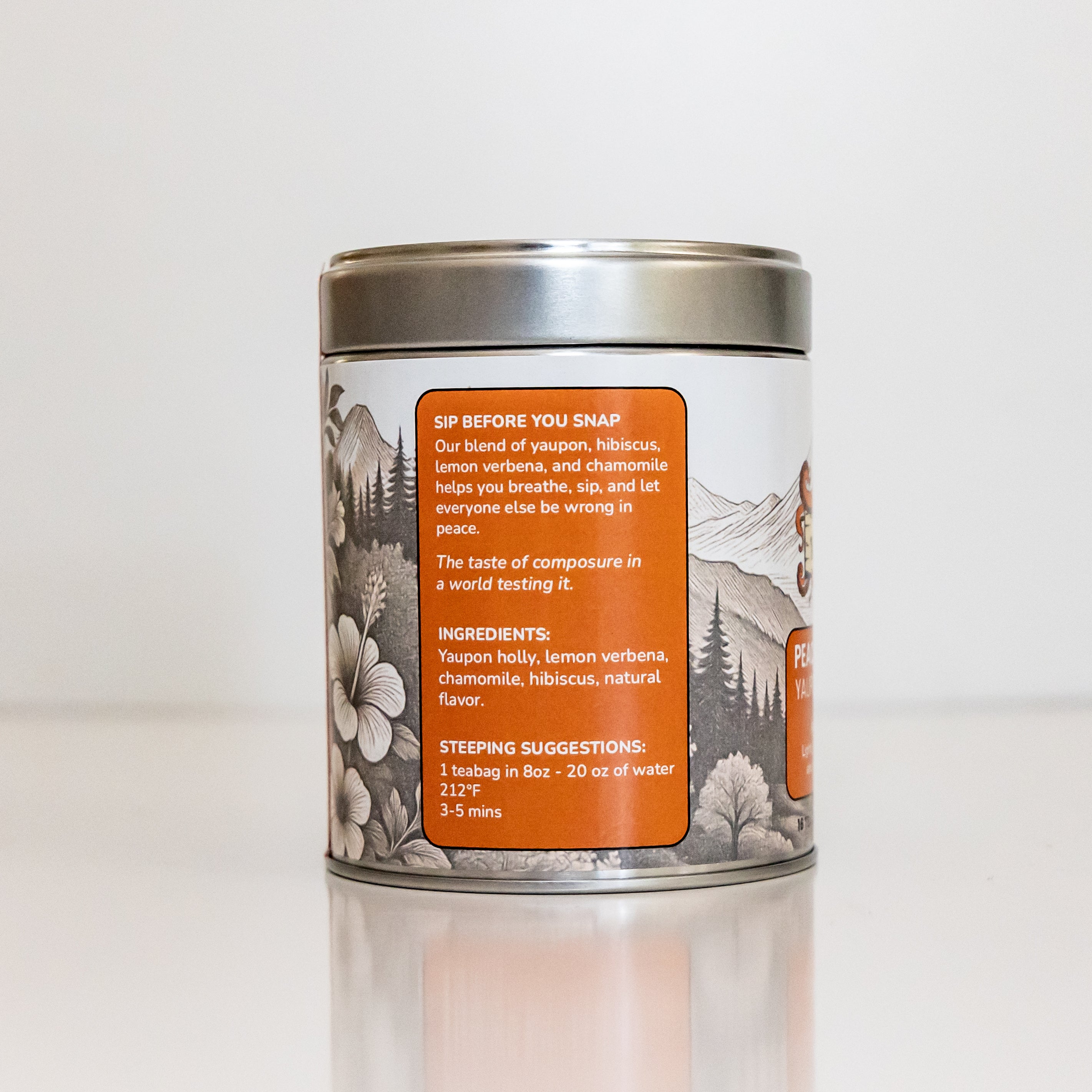 Peach, Please... – Yaupon Tea Blend • Tin • 16 Sachets